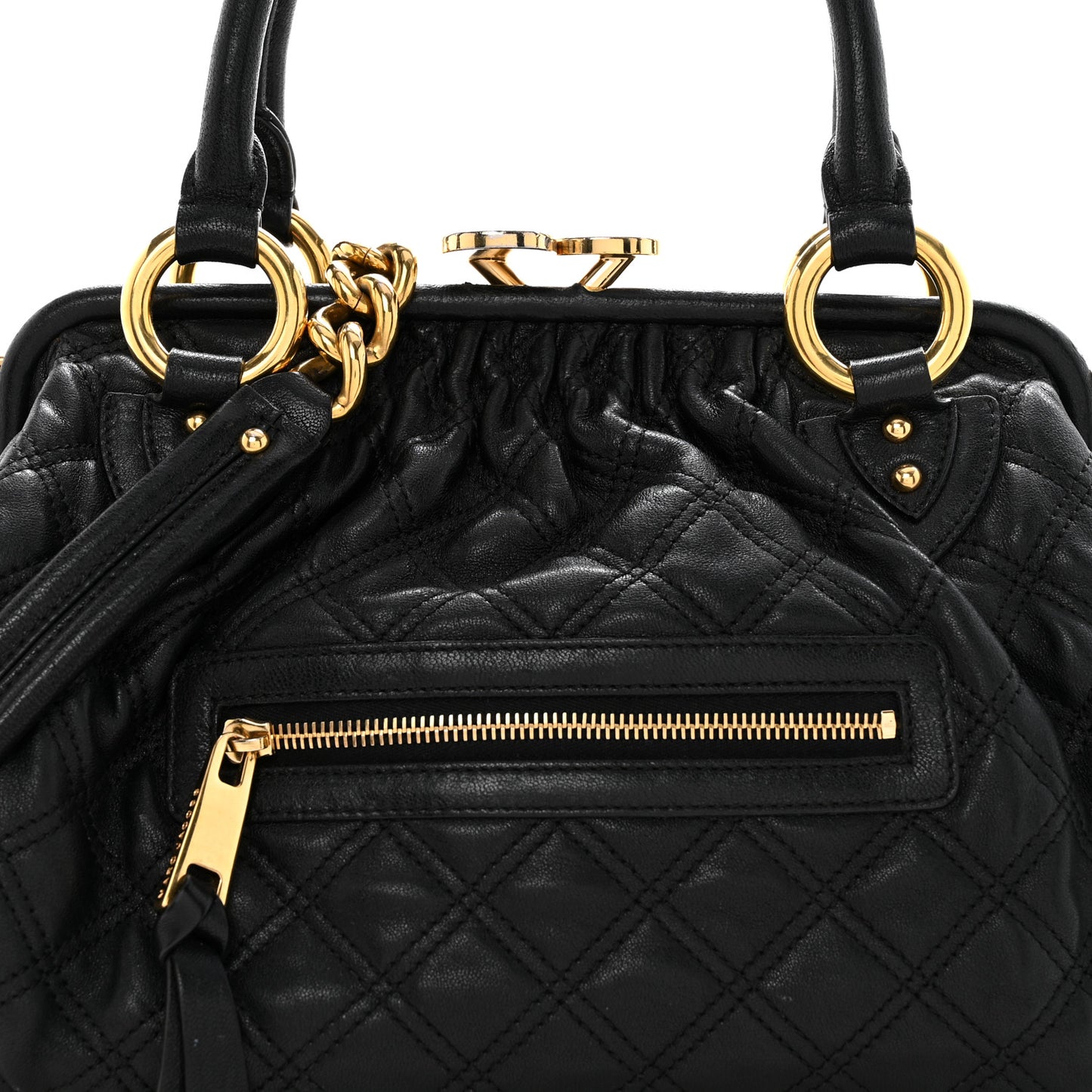 Calfskin Quilted Stam Black