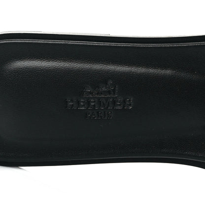 Hermes Metallic Nappa Oran Sandals 38 Gris Argente 7 of 9