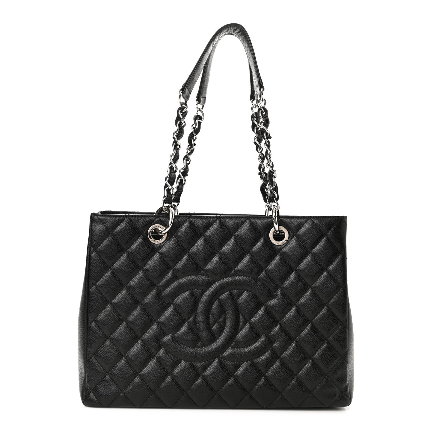 Caviar Quilted Grand Shopping Tote GST Black