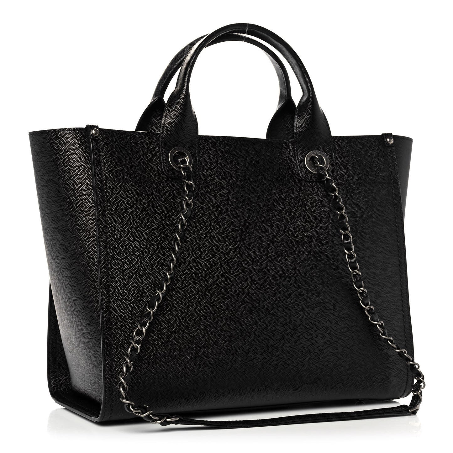 Caviar Small Studded Deauville Tote Black