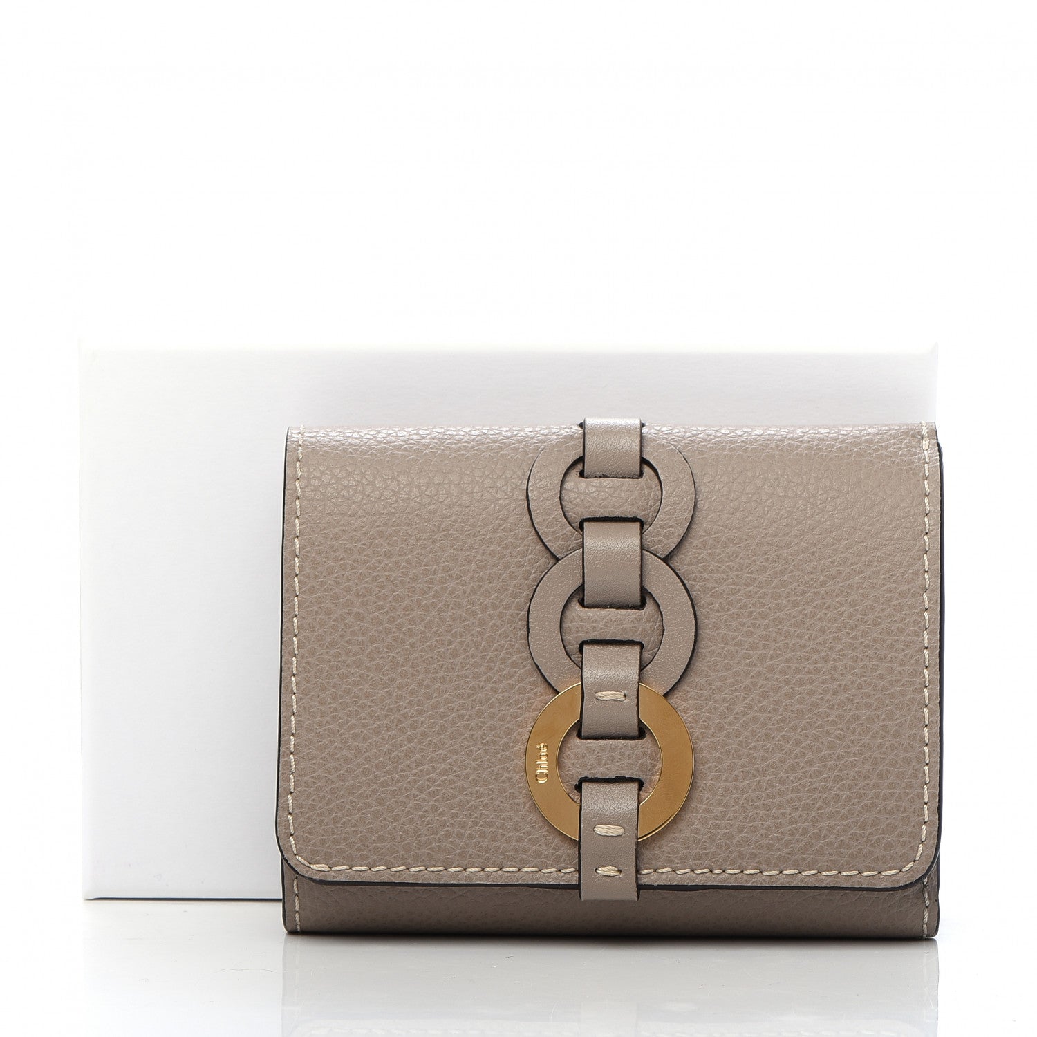 Chloe Grained Calfskin Small Darryl Trifold Wallet Motty Grey 9 of 9