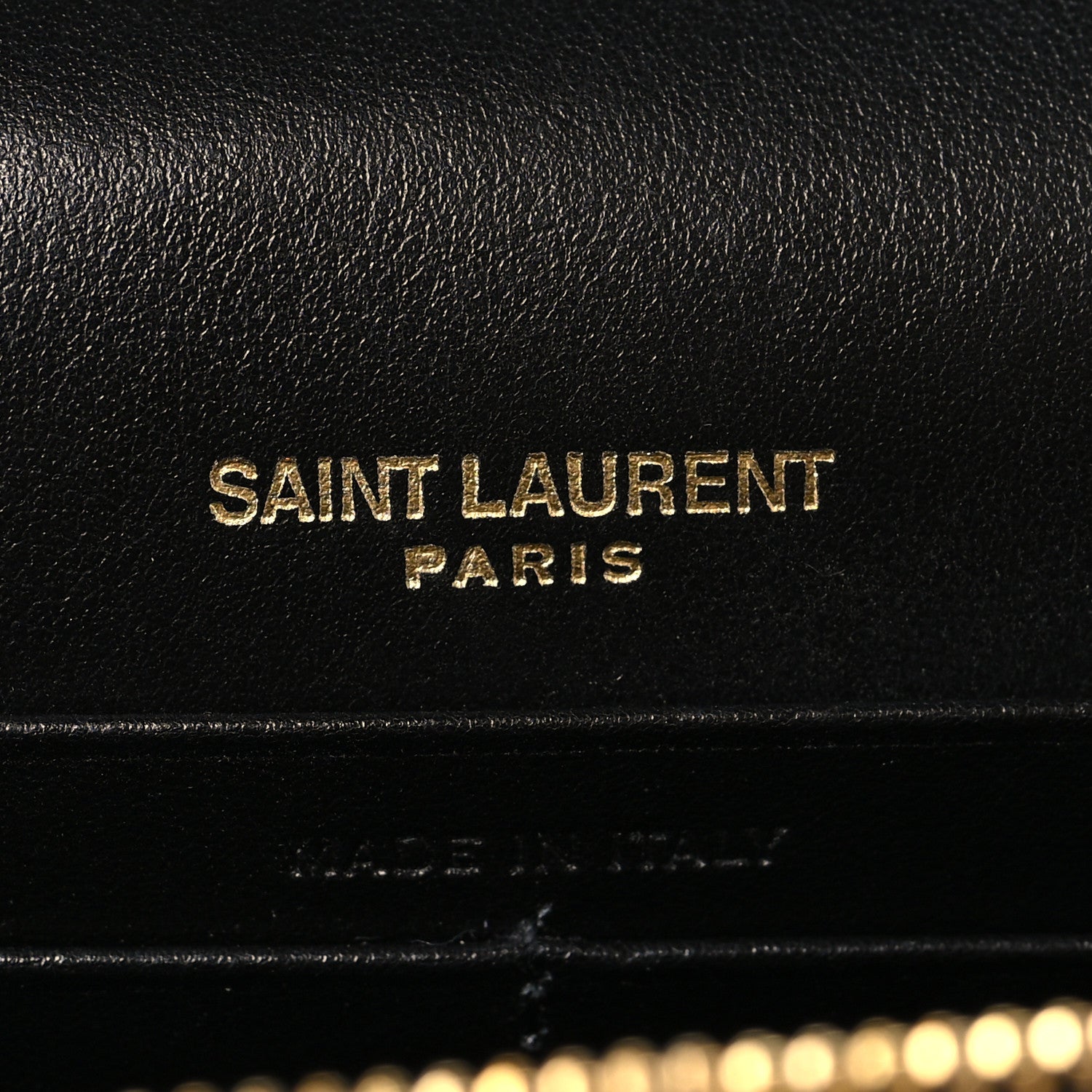 Saint Laurent Calfskin Crocodile Embossed Kate Monogram Tassel Chain Wallet Black 6 of 9