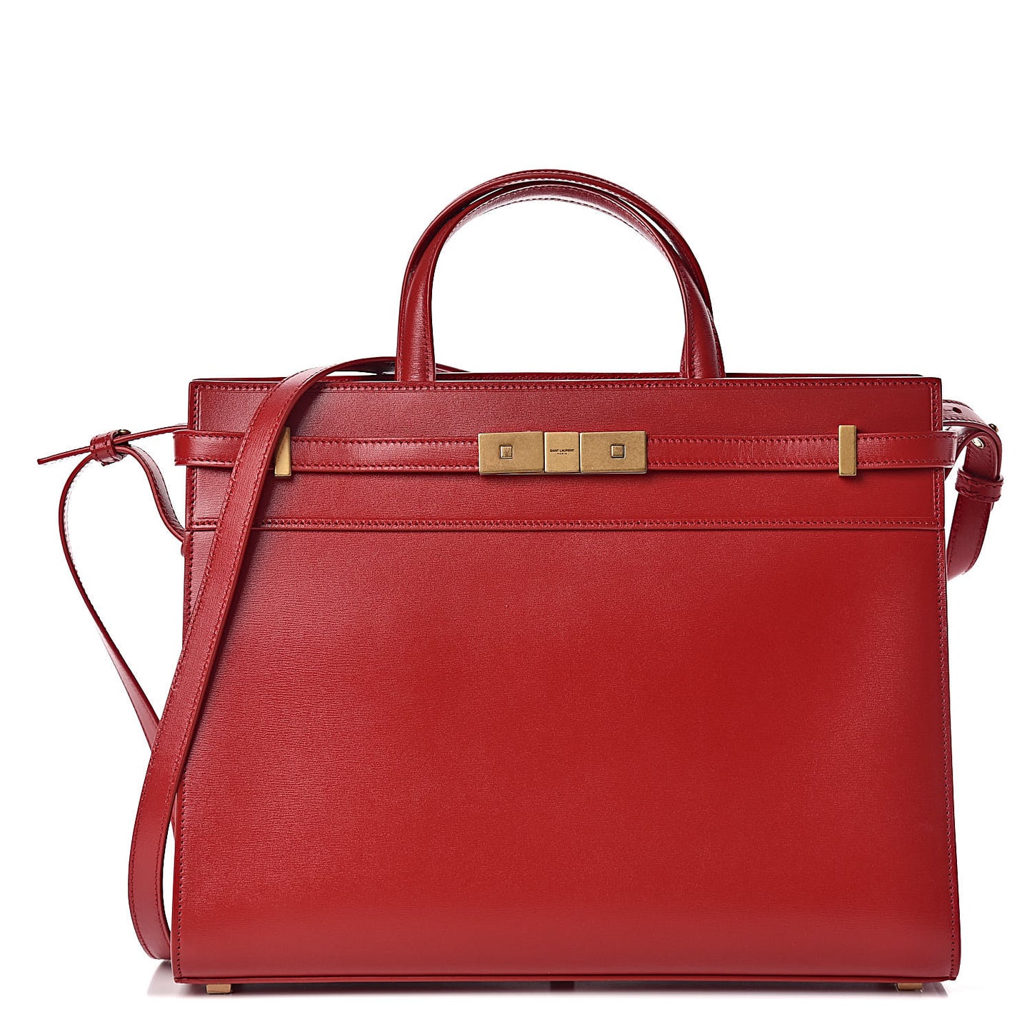 Calfskin Small Manhattan Shopper Tote Red