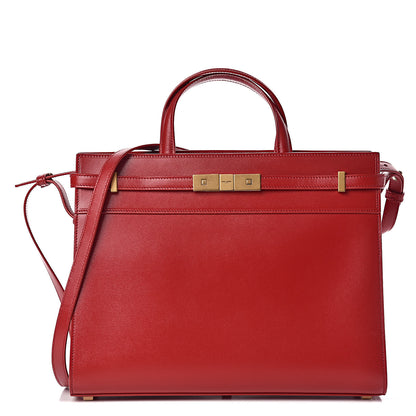 Saint Laurent Calfskin Small Manhattan Shopper Tote Red 1 of 9