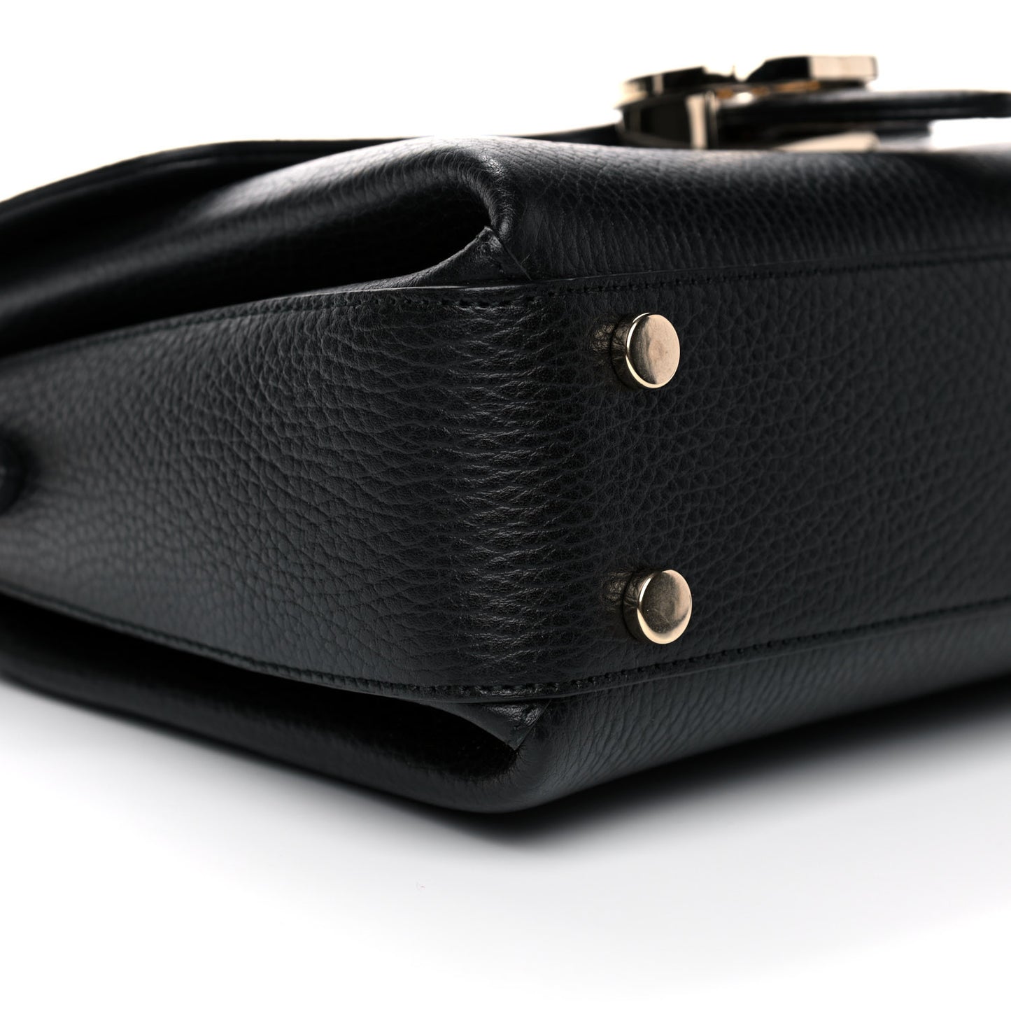 Dollar Calfskin Interlocking G Top Handle Shoulder Bag Black