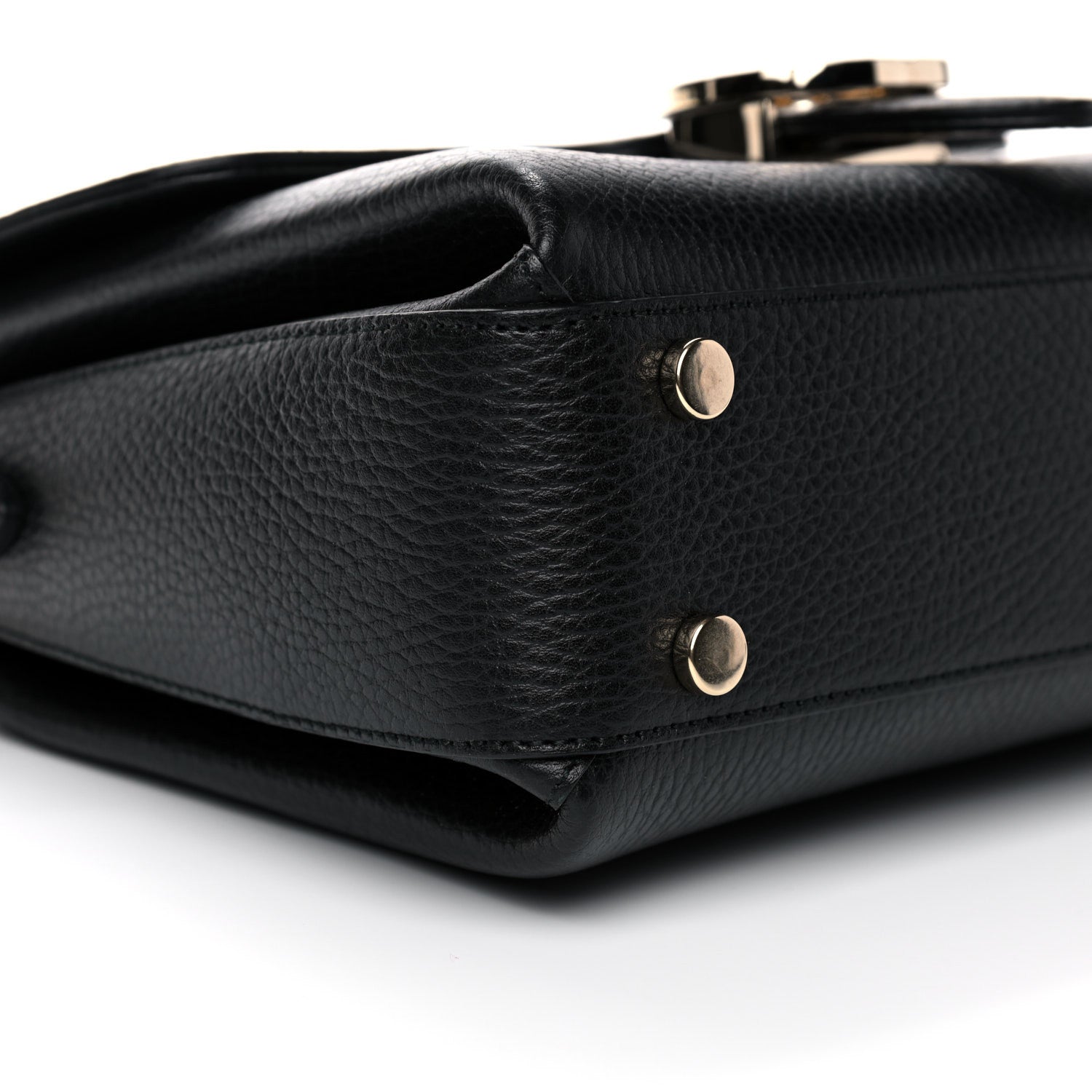 Gucci Dollar Calfskin Interlocking G Top Handle Shoulder Bag Black 10 of 13