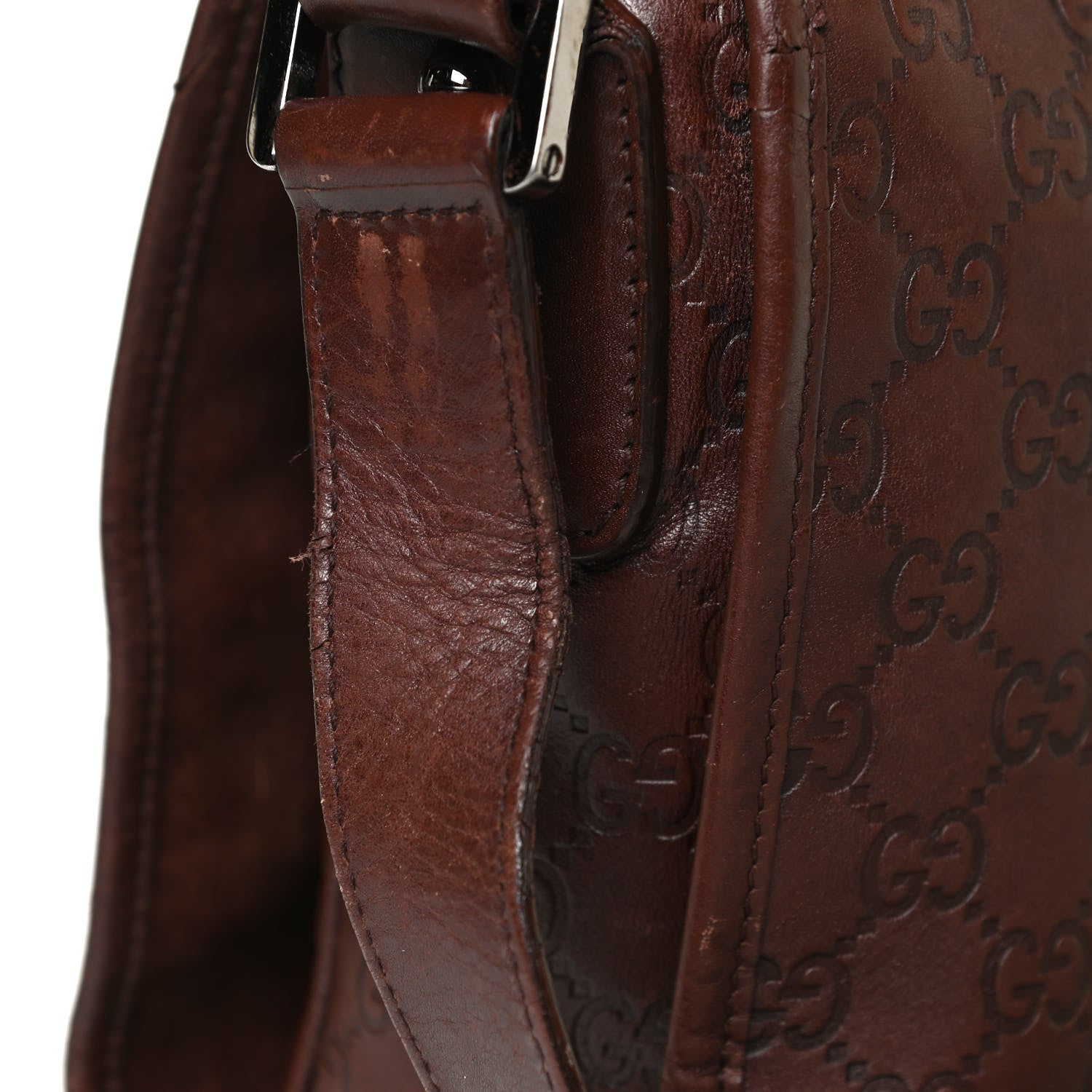 Gucci Guccissima Flap Messenger Bag Dark Brown 14 of 30