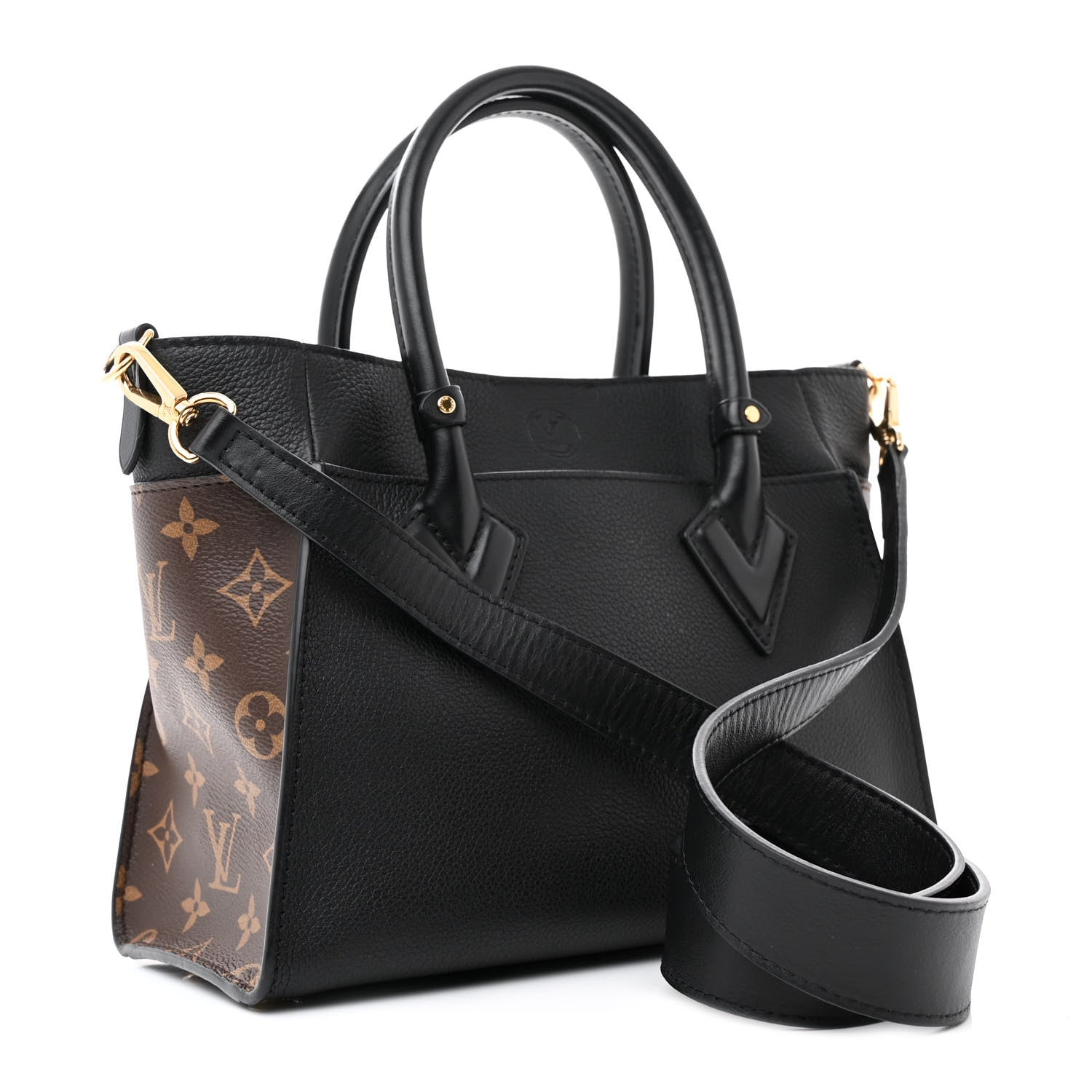 Louis Vuitton Calfskin Monogram On My Side PM Black 3 of 10