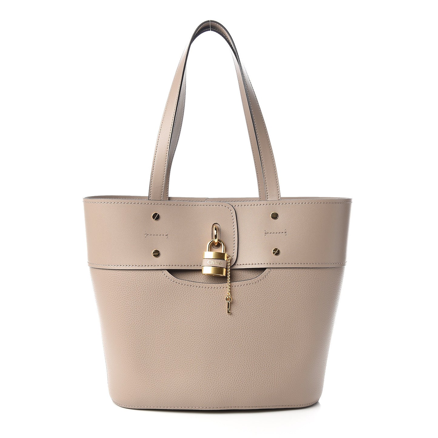 Smooth Grained Calfskin Small Aby Tote Motty Grey