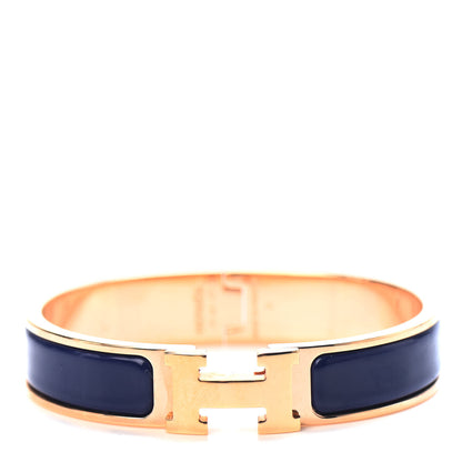 Hermes Narrow Enamel Clic Clac H Bracelet PM Indigo 1 of 3