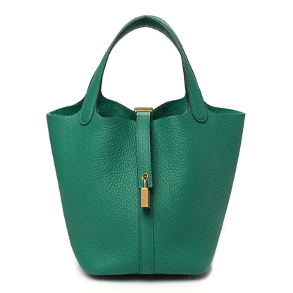 Hermes Taurillon Clemence Picotin Lock 18 PM Vert Jade Vert Jade 1 of 11