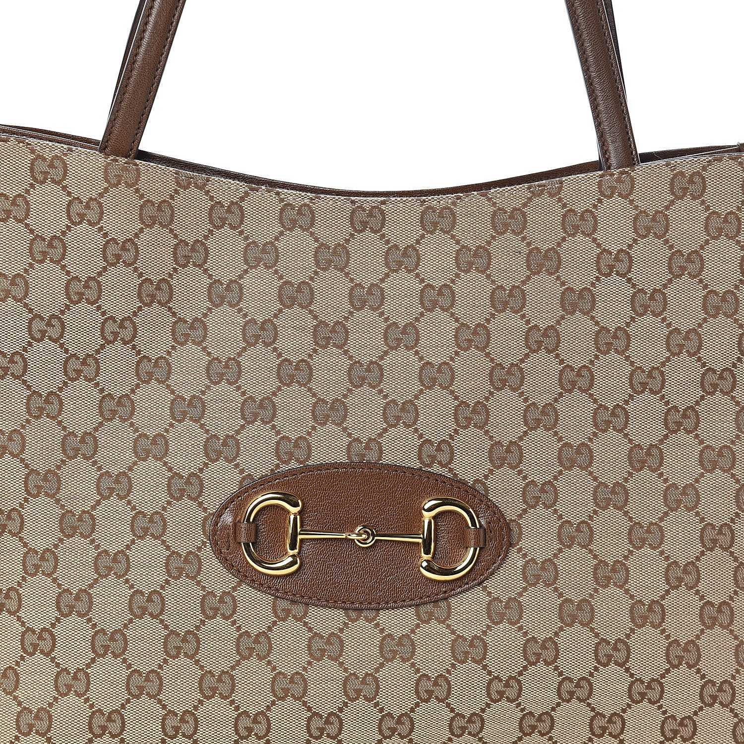 Gucci Monogram Horsebit 1955 Tote Bag Beige Brown Sugar 7 of 9