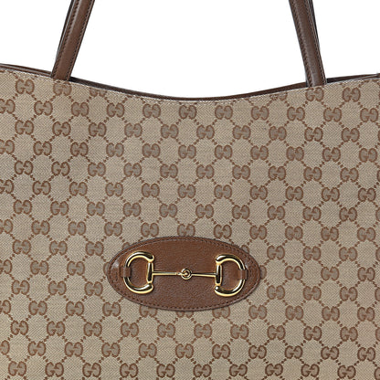 Gucci Monogram Horsebit 1955 Tote Bag Beige Brown Sugar 7 of 9