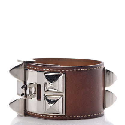 Hermes Barenia Collier De Chien CDC Bracelet L Fauve 4 of 7
