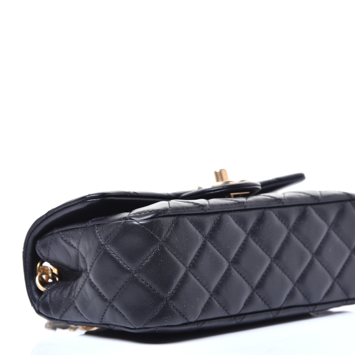 Chanel Lambskin Resin Quilted Mini Rectangular Pearl Samba Flap Black 8 of 10