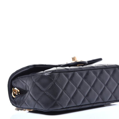 Chanel Lambskin Resin Quilted Mini Rectangular Pearl Samba Flap Black 8 of 10