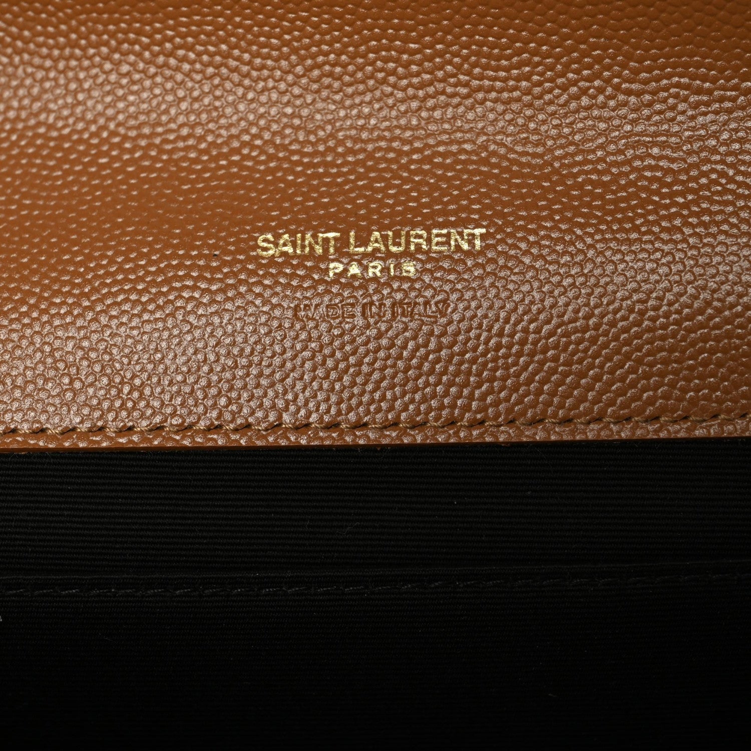 Saint Laurent Grain De Poudre Matelasse Chevron Monogram Cassandre Flap Pouch Natural Dark 7 of 8