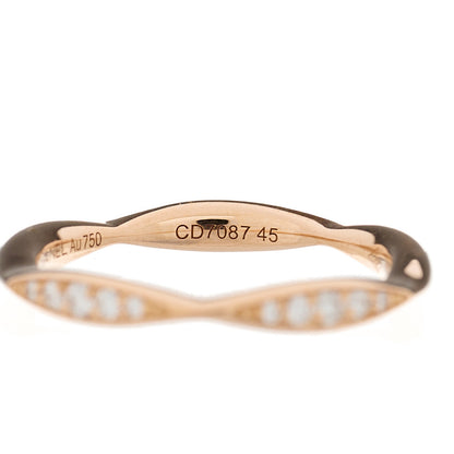 Chanel 18K Rose Gold Diamond Camellia Band Ring 45 3.5 4 of 5