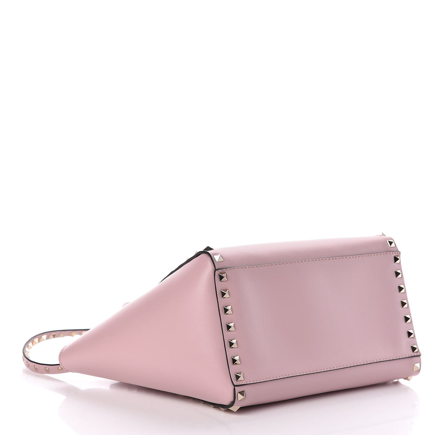 Vitello Small Rockstud Double Handle Tote Water Rose