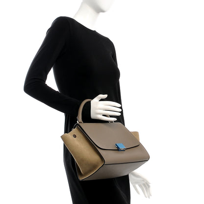Celine Drummed Calfskin Suede Small Trapeze Souris 3 of 7