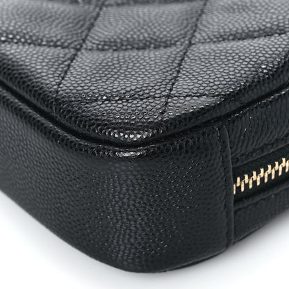 Chanel Caviar Quilted Small Curvy Pouch Cosmetic Case Black 9 of 10
