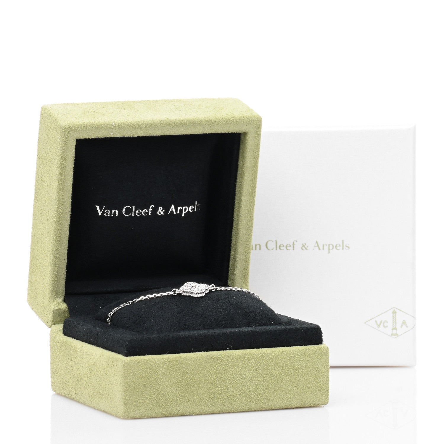 Van Cleef & Arpels 18K White Gold Diamond Sweet Alhambra Bracelet 4 of 4