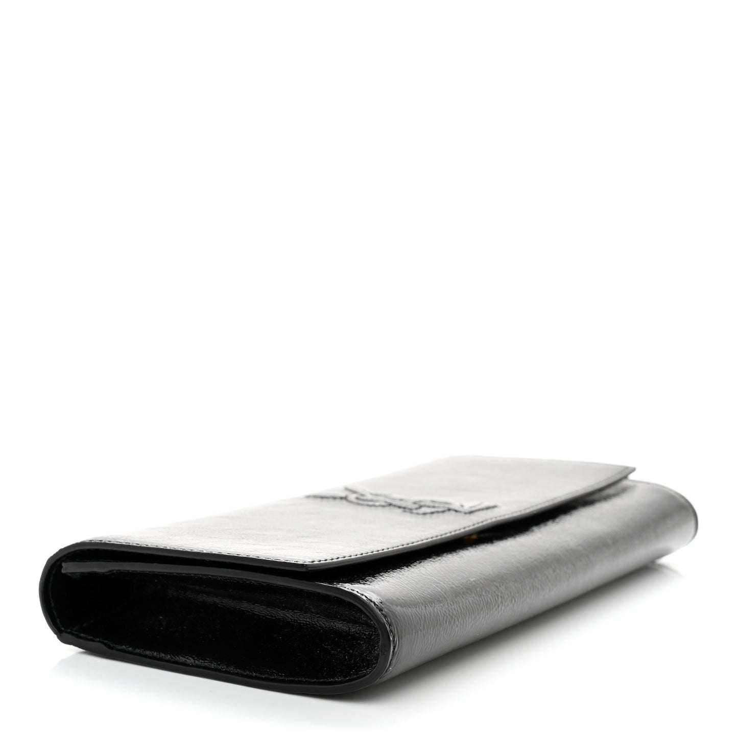 Textured Patent Monogram Belle De Jour Clutch Black