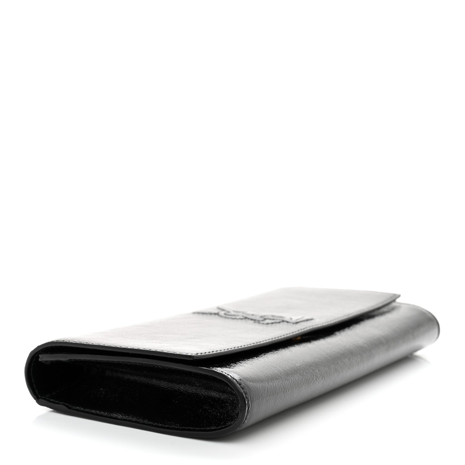 Saint Laurent Textured Patent Monogram Belle De Jour Clutch Black 3 of 11