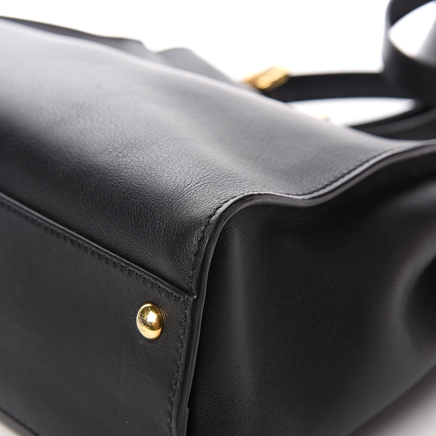 Fendi Vitello Seta Shiny Nappa Medium Peekaboo Iconic Satchel Black 11 of 14