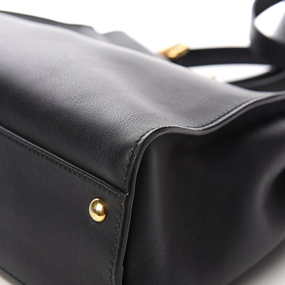 Fendi Vitello Seta Shiny Nappa Medium Peekaboo Iconic Satchel Black 11 of 14