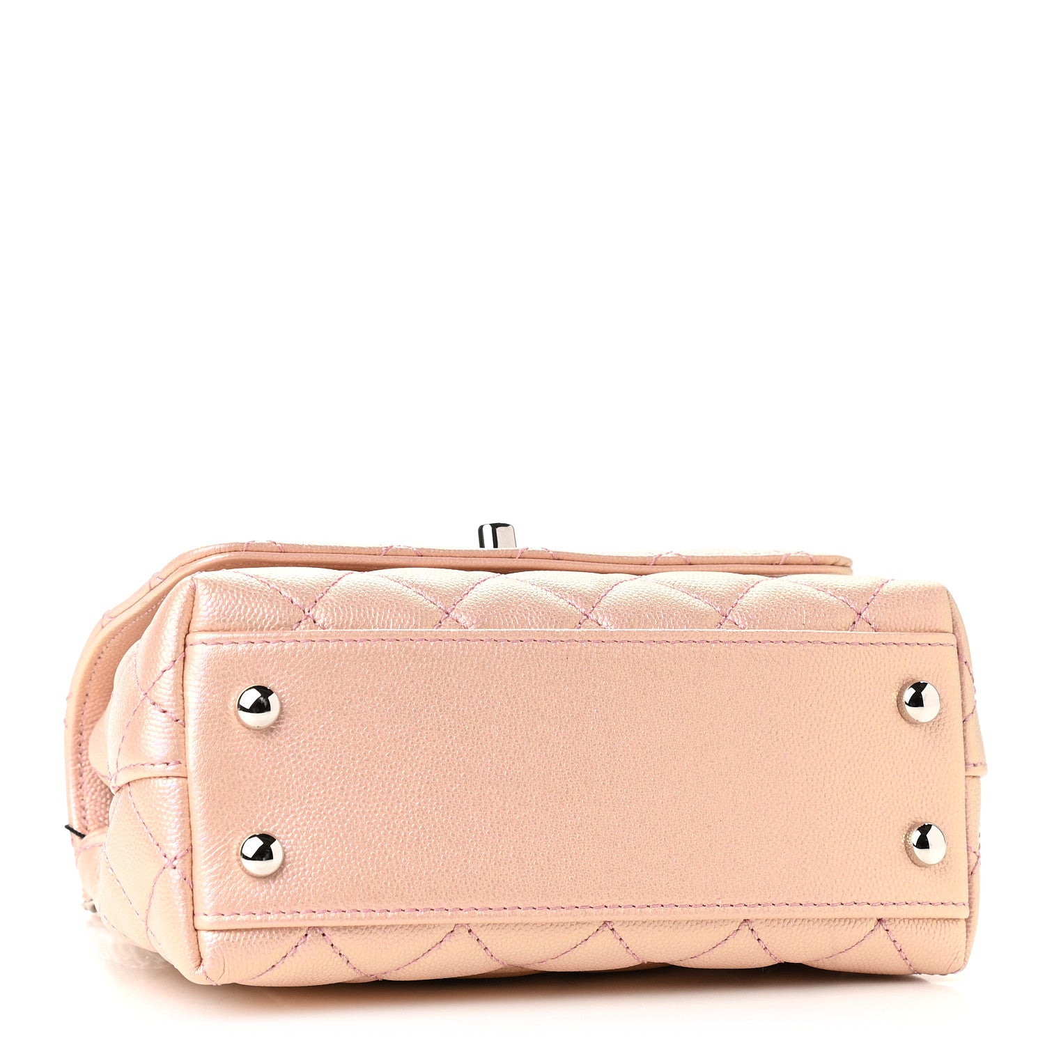 Chanel Iridescent Caviar Quilted Extra Mini Coco Handle Flap Light Pink 4 of 9