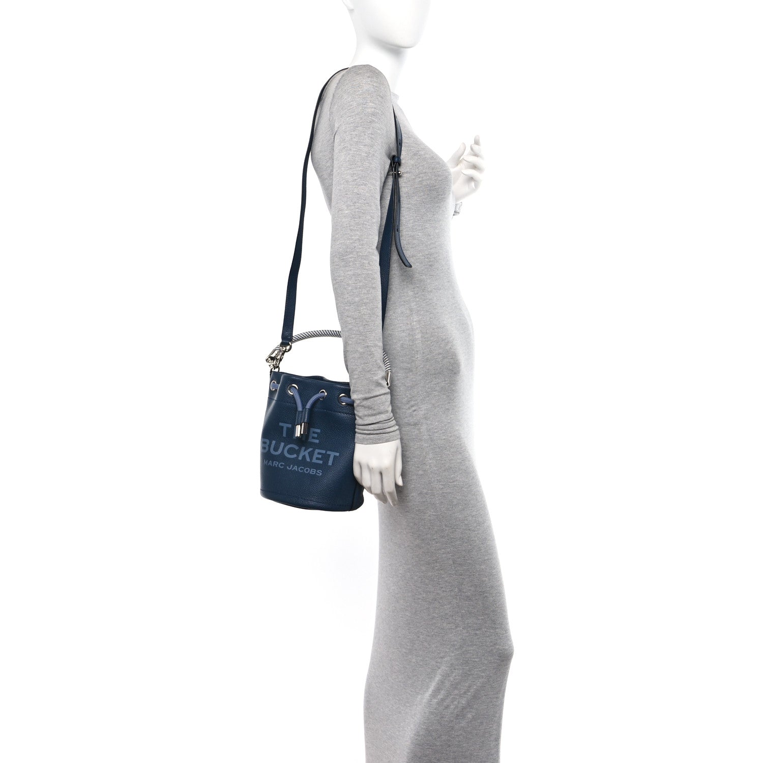Marc Jacobs Grained Calfskin Mini The Bucket Bag Blue Sea 2 of 10