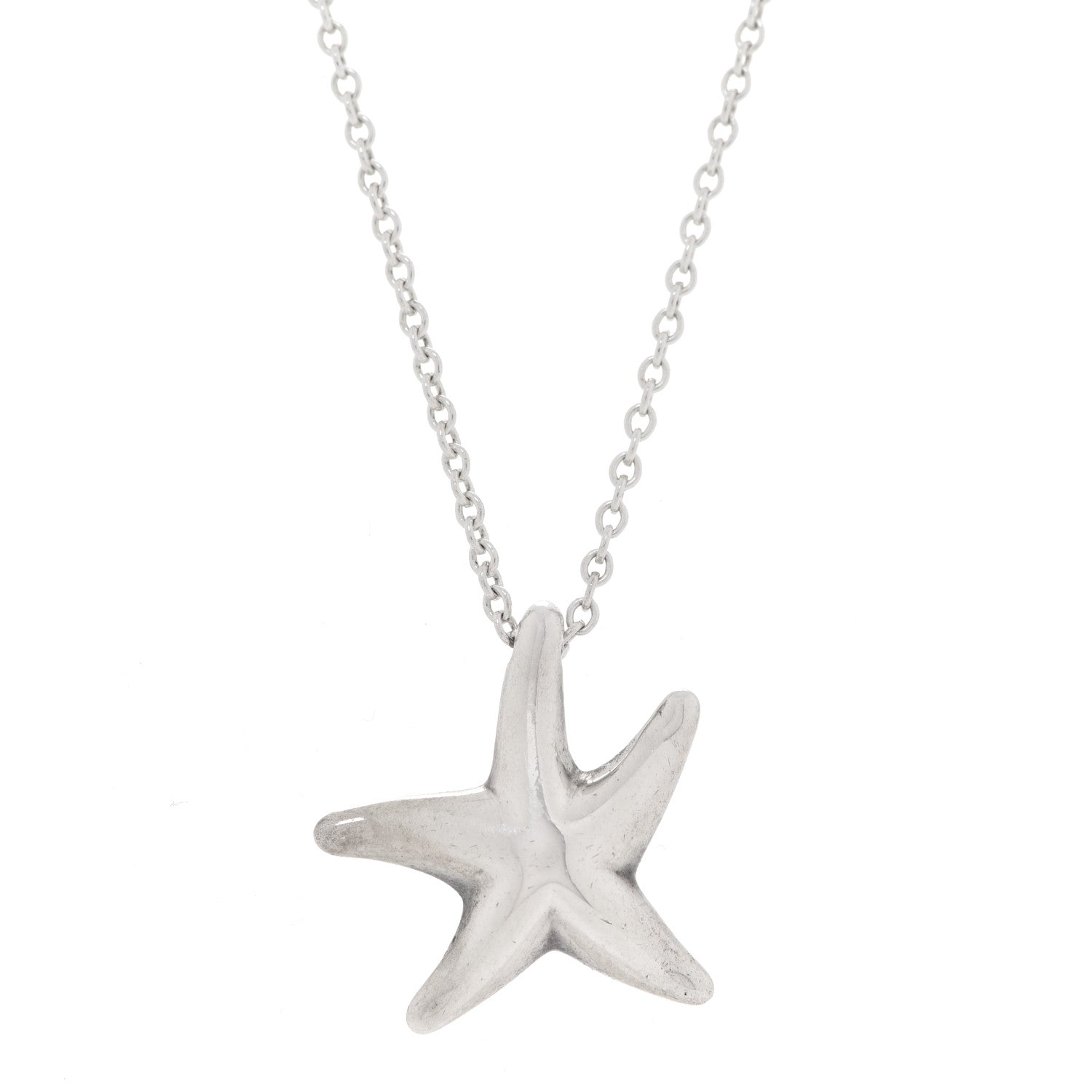 Tiffany Sterling Silver 15mm Elsa Peretti Starfish Pendant Necklace 4 of 6