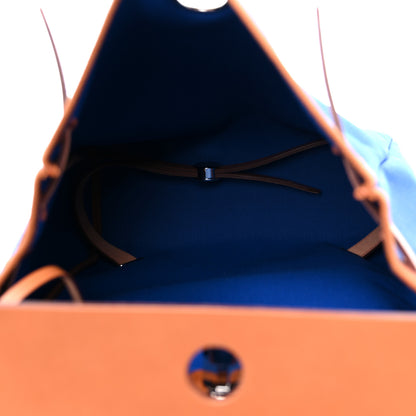 Hermes Military Toile Vache Hunter Herbag a Dos Zip Retourne Backpack Bleu France Fauve 6 of 12