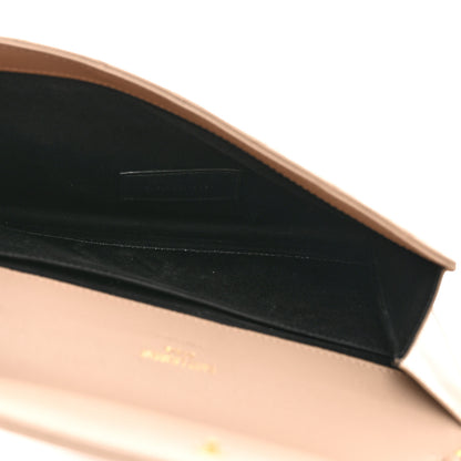 Saint Laurent Grain De Poudre Textured Mixed Matelasse Triquilt Monogram Clutch Dark Beige 5 of 7