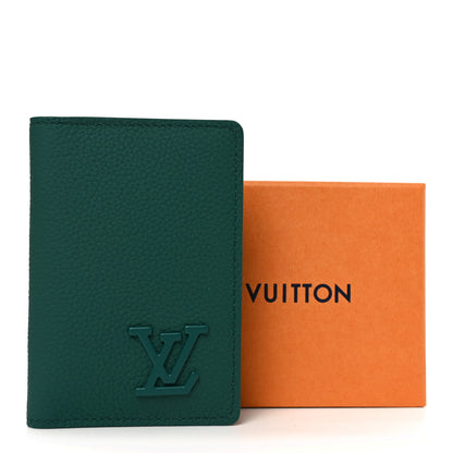 Louis Vuitton Grained Calfskin Aerogram Pocket Organizer Forest Green 7 of 7