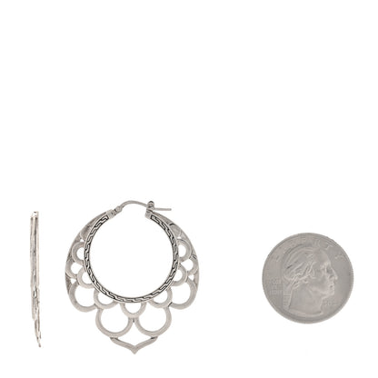 John Hardy Sterling Silver Large Naga Lace Hoop Earrings 2 of 4