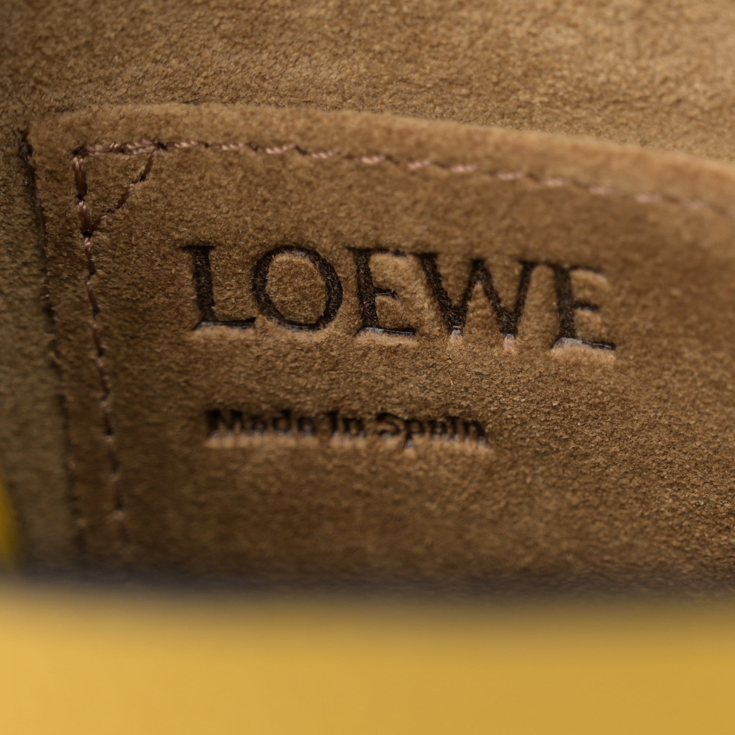 Loewe Grained Calfskin Small Gate Crossbody Bag Mustard Yellow 8 of 10