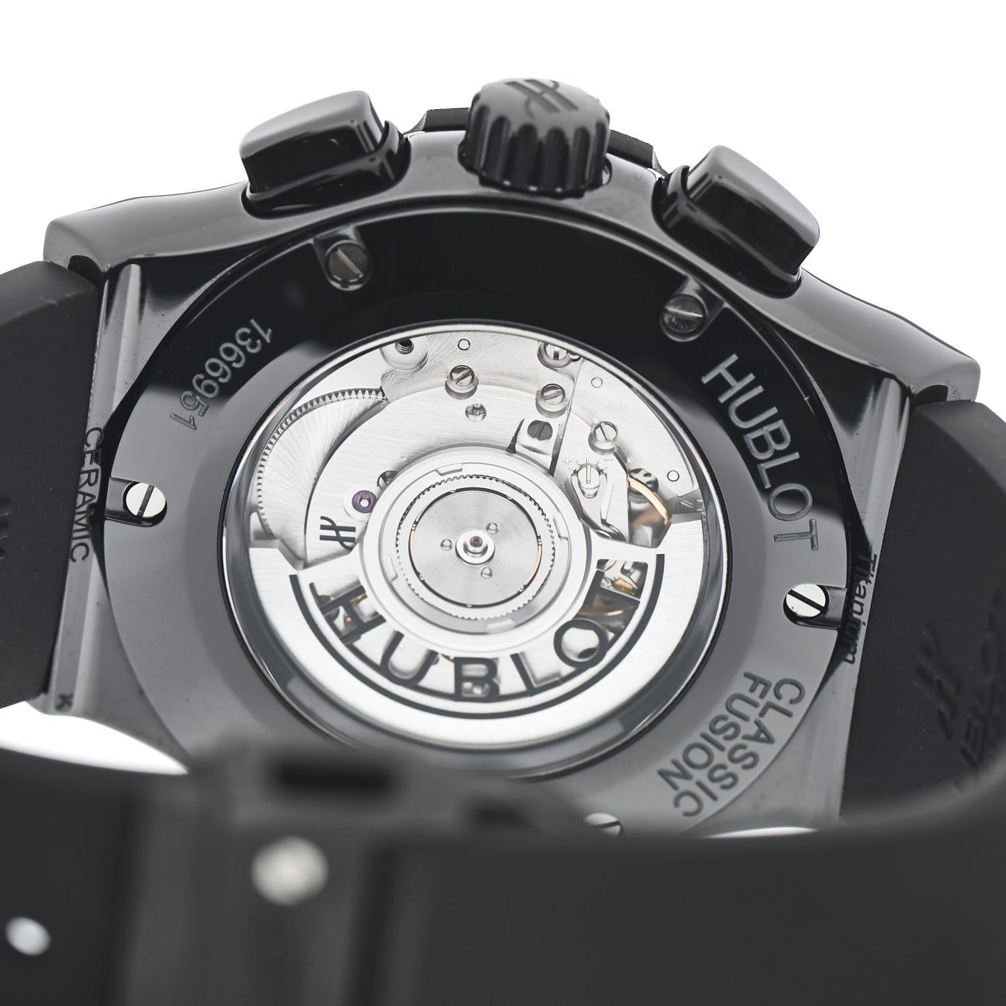 Ceramic Rubber 45mm Classic Fusion Chronograph Automatic Watch Black 521.CM.1171.RX