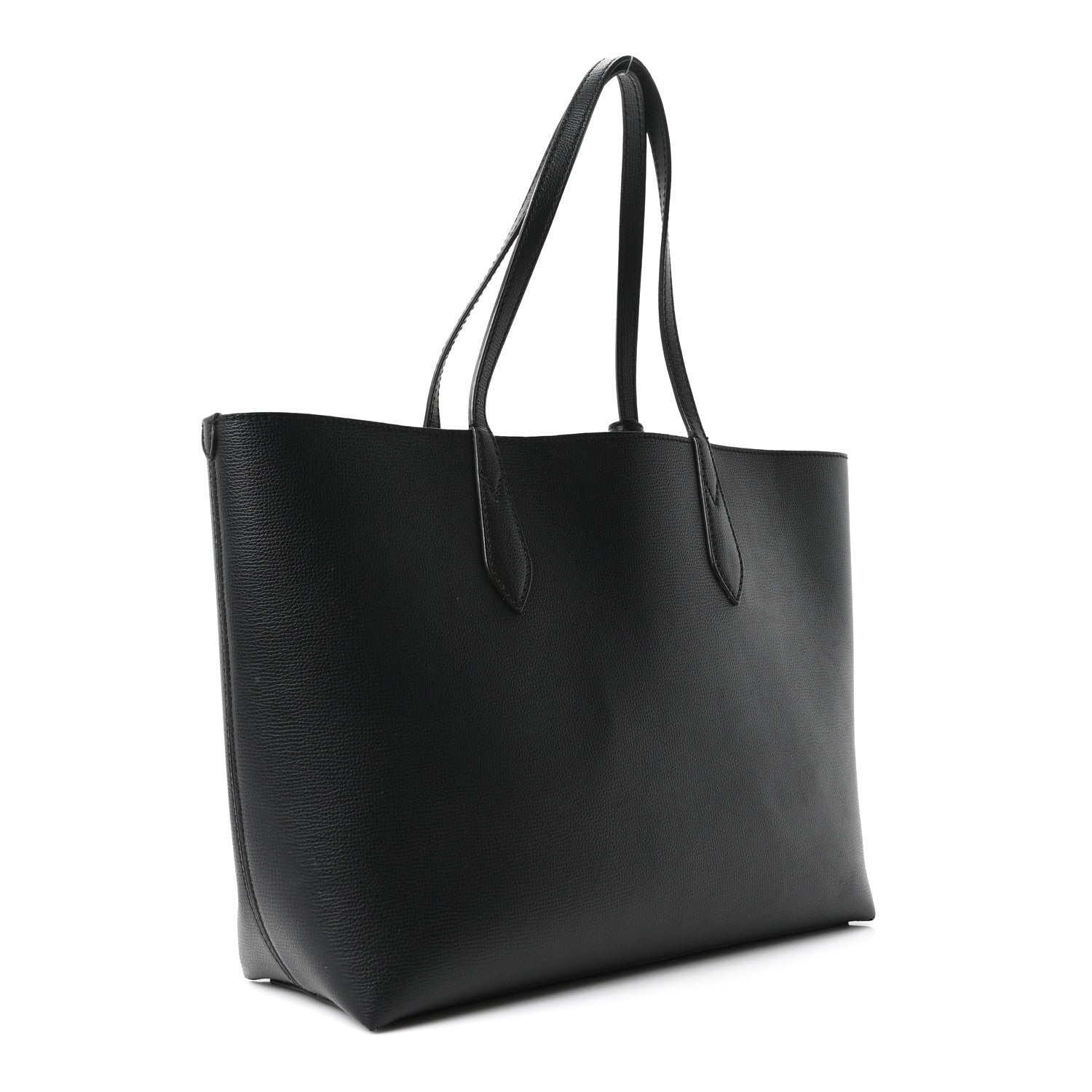 Burberry Grainy Calfskin Haymarket Check Medium Reversible Tote Black 2 of 15