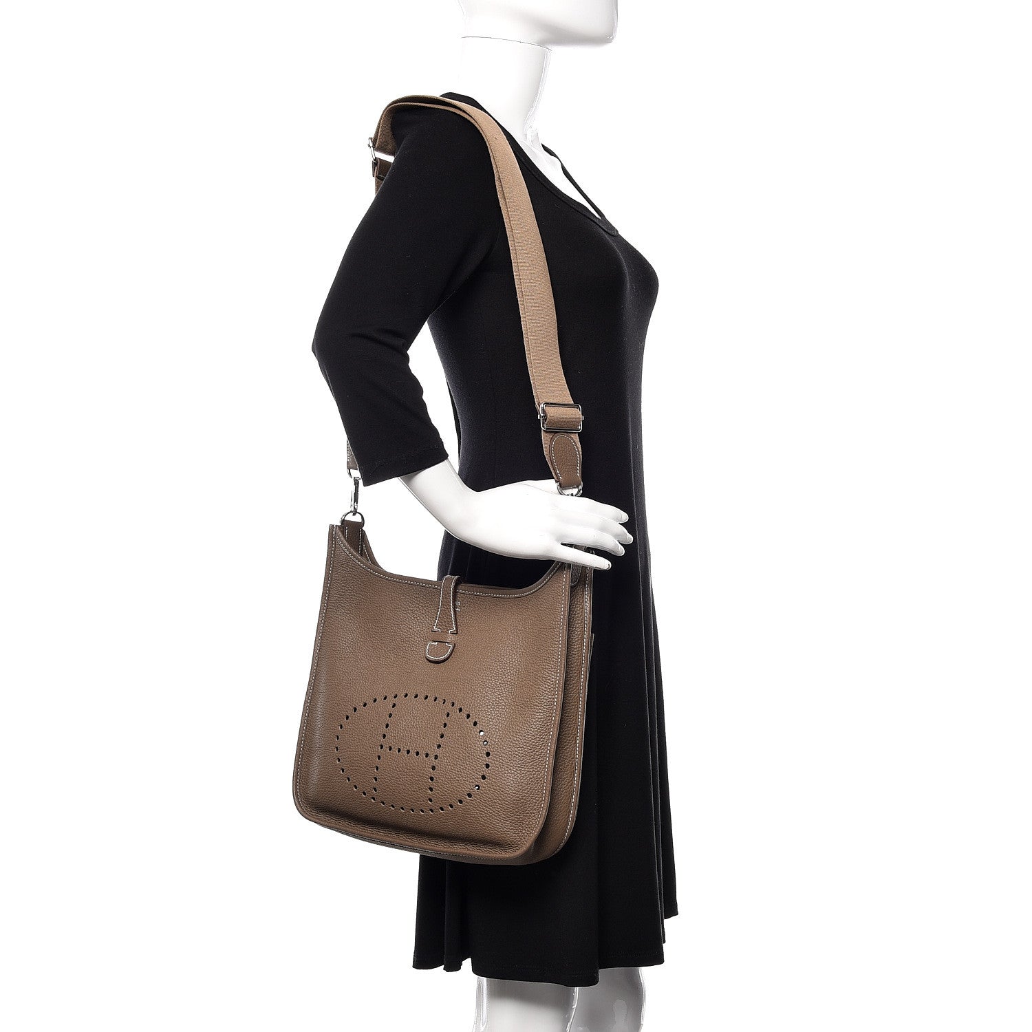 Hermes Taurillon Clemence Evelyne III PM Etoupe 2 of 12