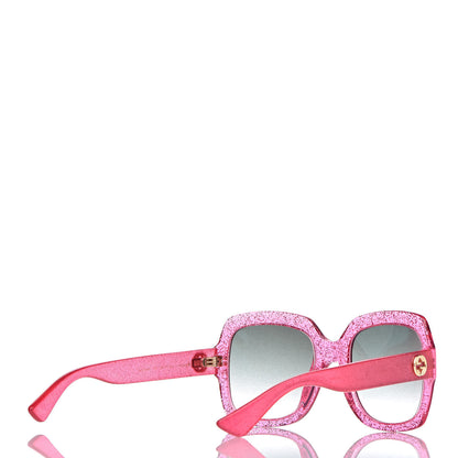 Gucci Square Frame GG 0036S Sunglasses Glitter Pink 4 of 8