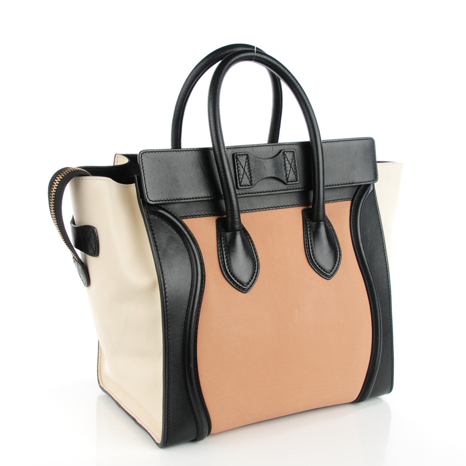 Celine Velluto Calfskin Mini Tri-Color Luggage Flesh 3 of 8