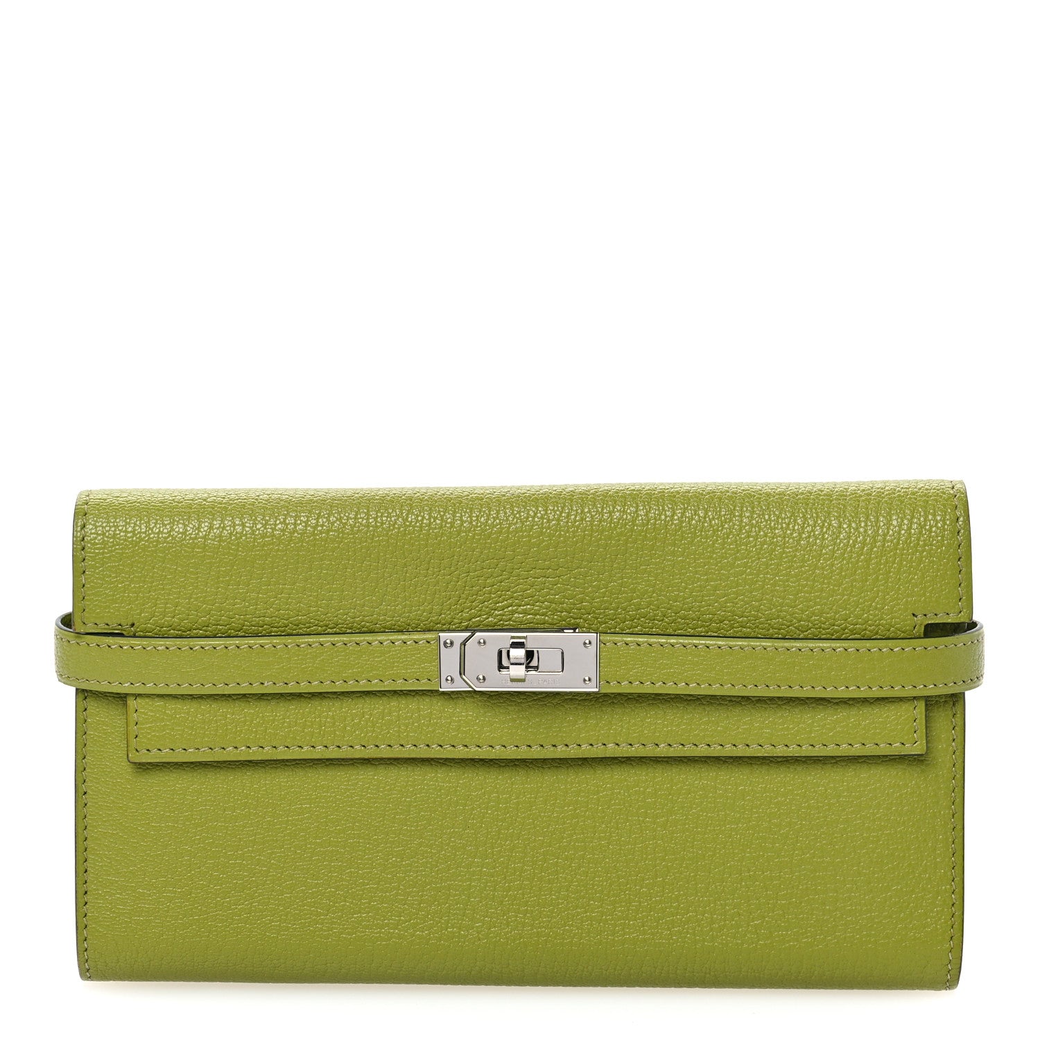 Hermes Chevre Mysore Kelly Longue Wallet Vert Anis 1 of 7