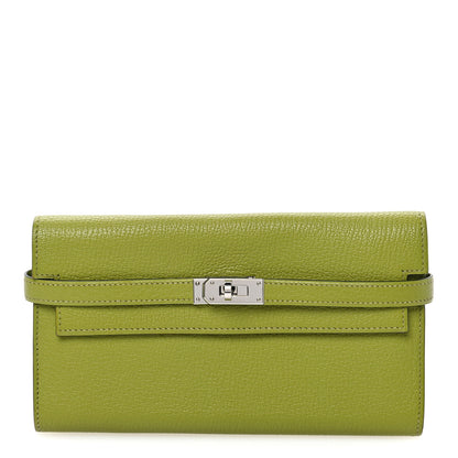 Hermes Chevre Mysore Kelly Longue Wallet Vert Anis 1 of 7