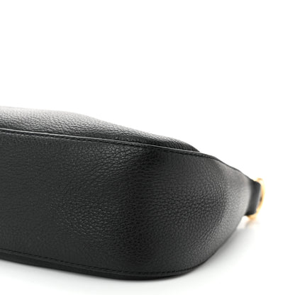 Prada Vitello Daino Soft Zippered Hobo Shoulder Bag Black 10 of 10