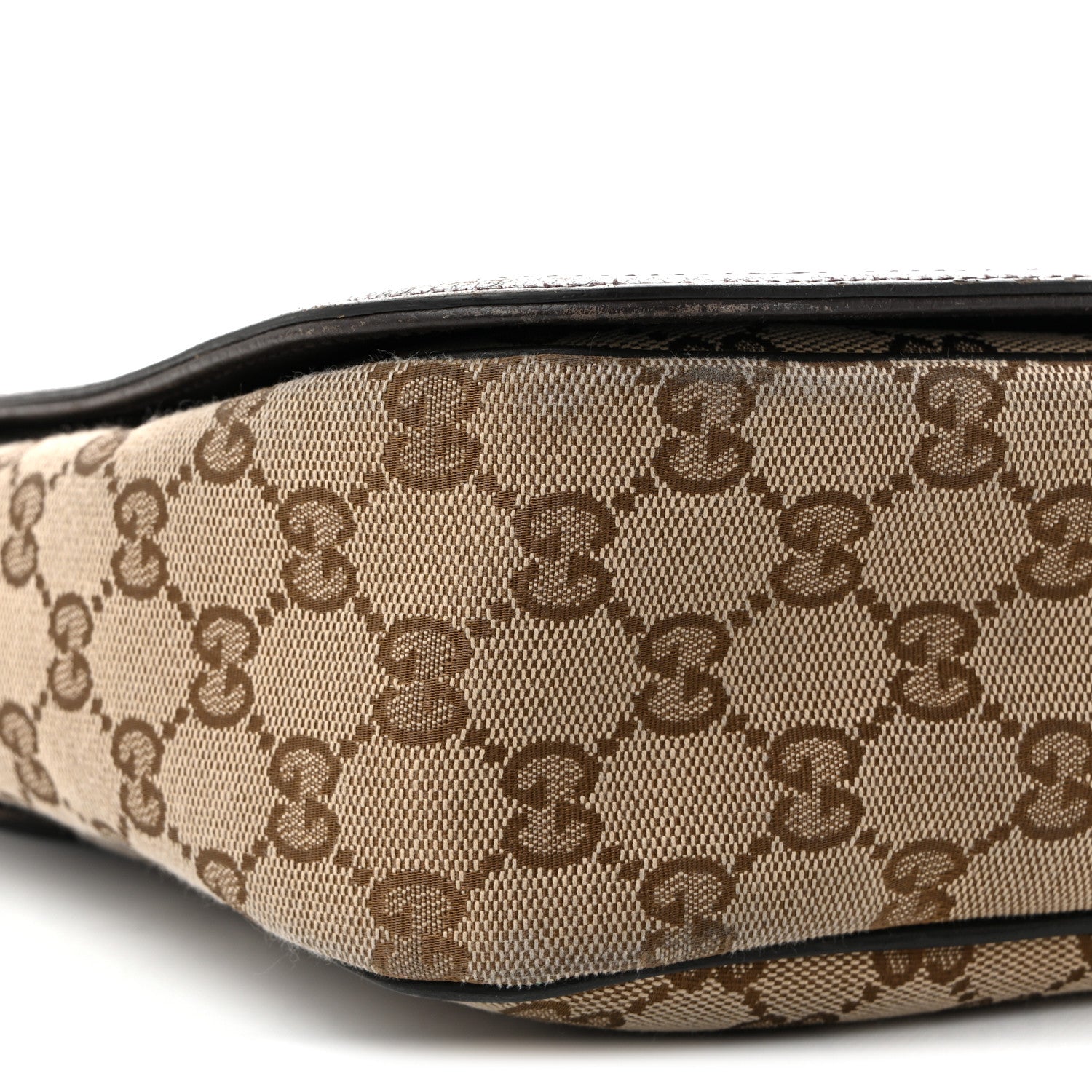 Gucci Monogram Flap Messenger Bag Beige Dark Brown 9 of 12