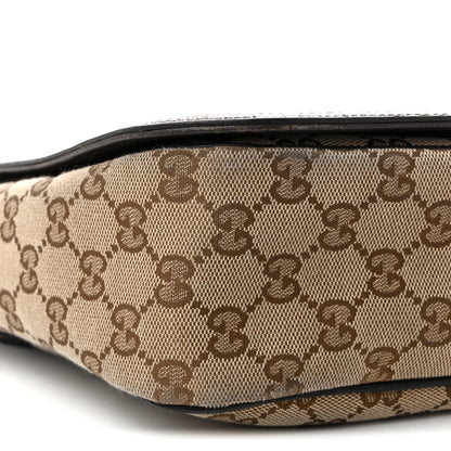 Gucci Monogram Flap Messenger Bag Beige Dark Brown 9 of 12