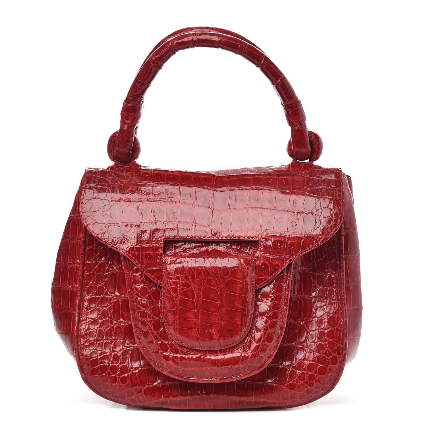 Nancy Gonzalez Crocodile Top Handle Bag Red 1 of 10