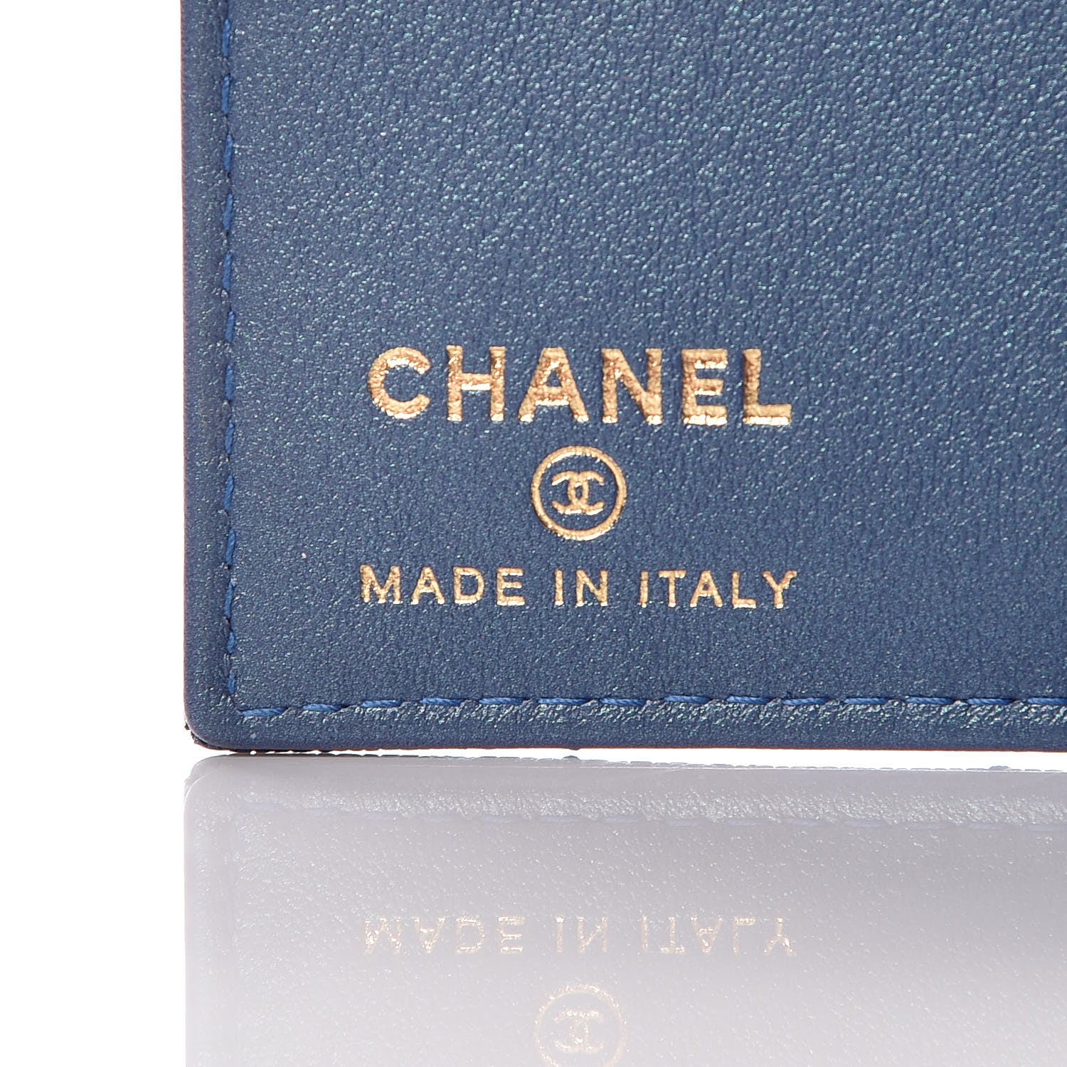 Chanel Iridescent Caviar Quilted Card Holder Wallet Dark Blue 6 of 8